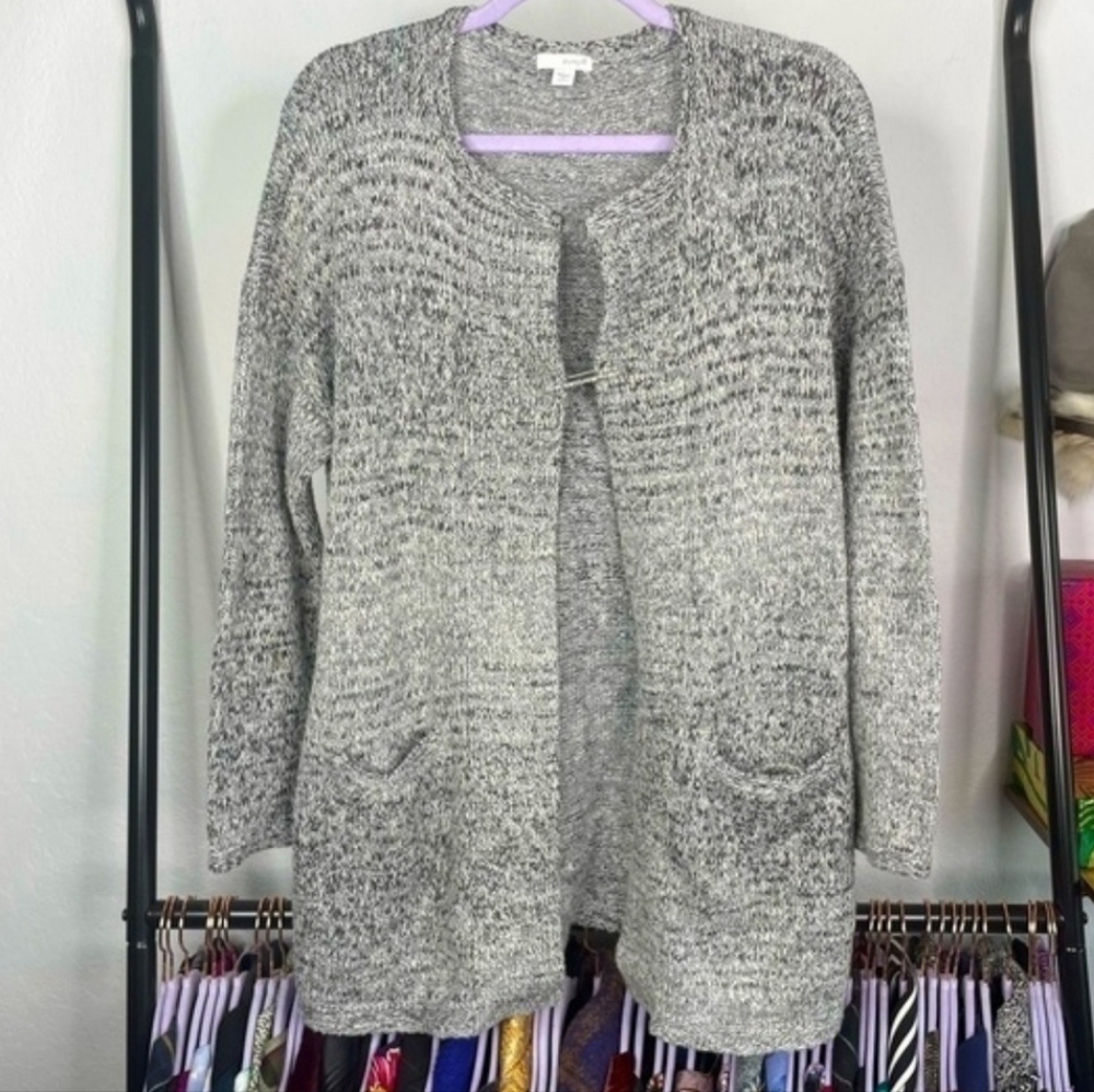 J. Jill Pure Jill Marled Grey Cardigan Sweater Excellent Condition Sz SP